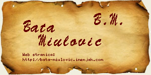 Bata Miulović vizit kartica